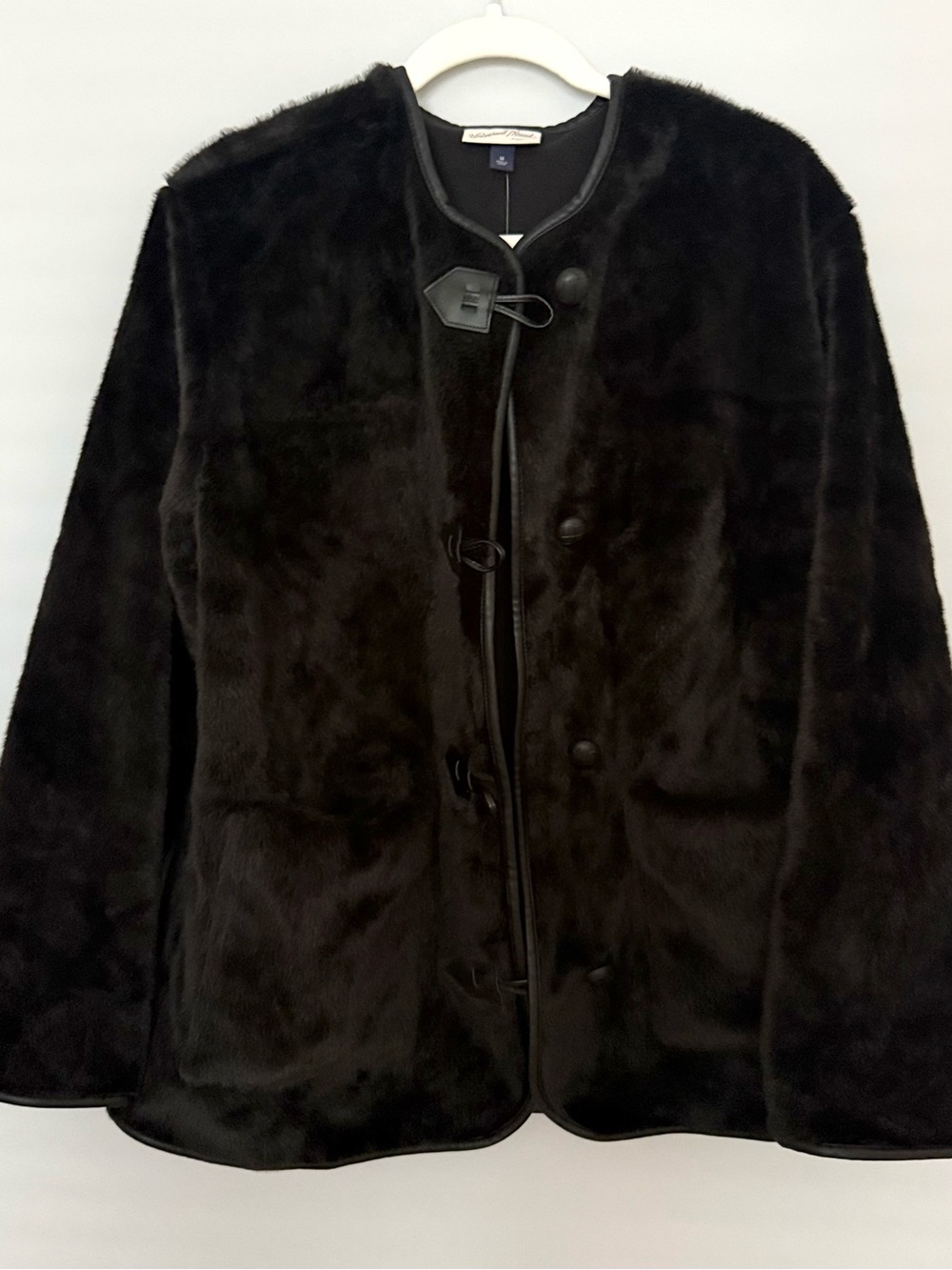 Universal Thread Black Faux-Fur Teddy Toggle Jacket